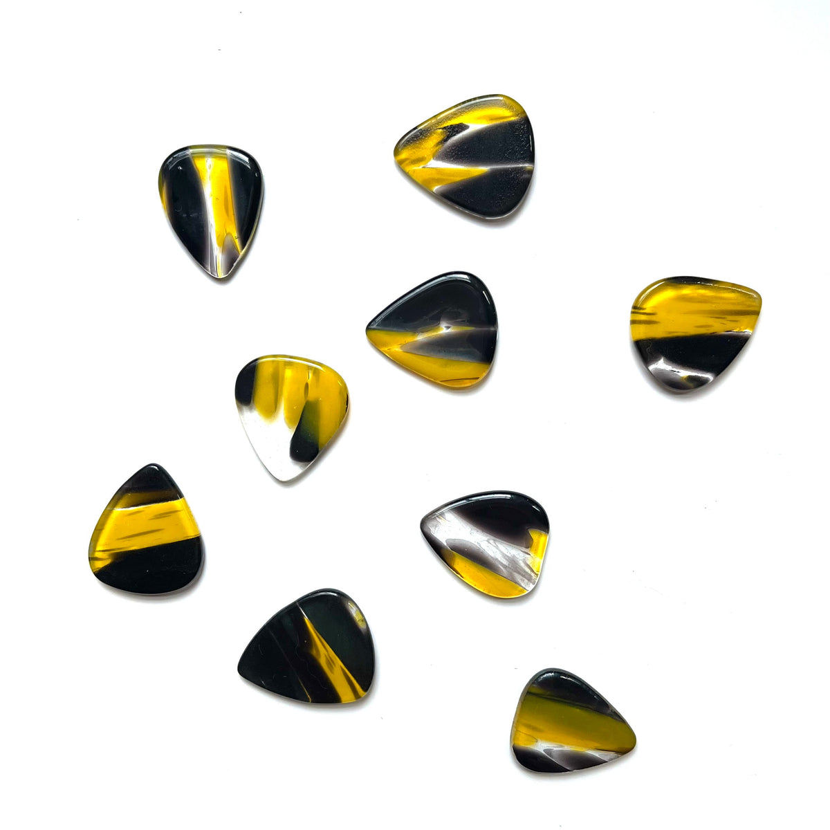 Glass Guitar Pick - Yellowjacket
