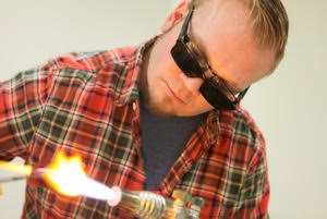 Glass Guitar Slide - Mini - "Autumn Fire"