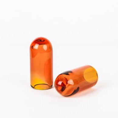 Glass Guitar Slide - Marble Tip - "Autumn Fire"