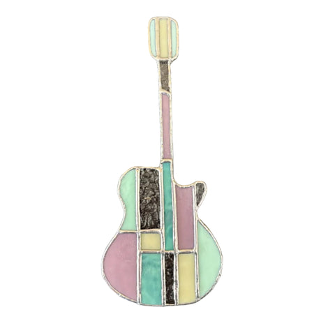 Stained Glass Guitar Retro Silver