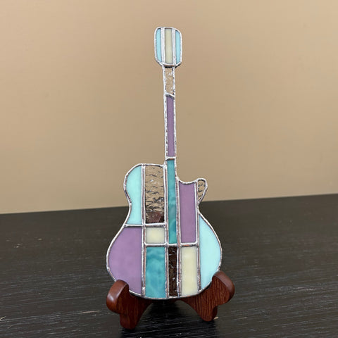 Stained Glass Guitar Retro Silver