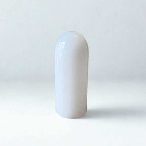 Glass Guitar Slide - Marble Tip - "Snow"