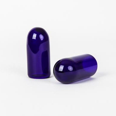 Glass Guitar Slide - Marble Tip -  Brilliant Blue