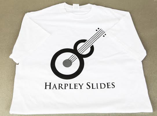 T-Shirt - Harpley Slides - white with black